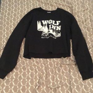 Medium black cropped sweatshirt